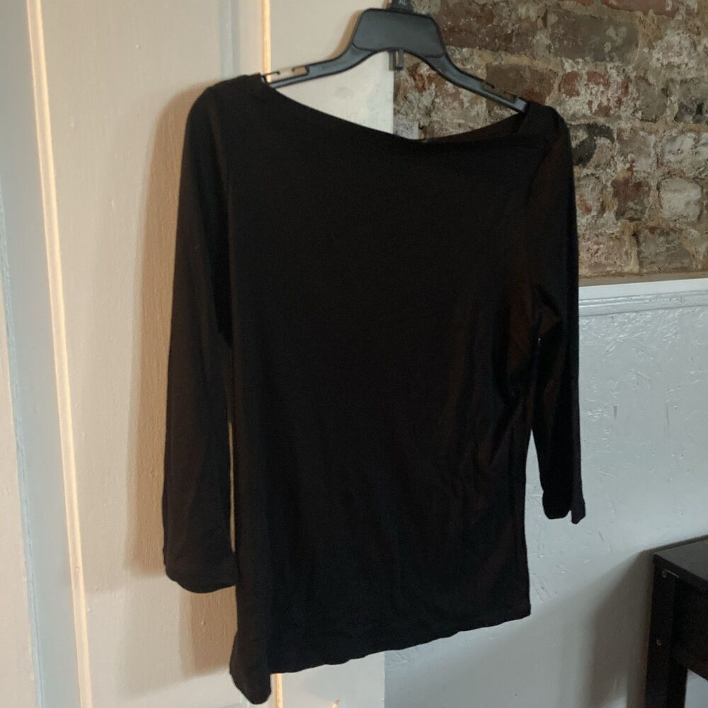 Talbots Women’s Top Medium Black Long Sleeves Good Condition  Casual Stretch